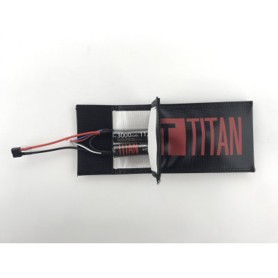 TITAN Safety Fireproof Bag for Batteries, 24.5x10.5 cm - Black