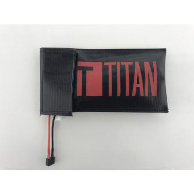 TITAN Safety Fireproof Bag for Batteries, 24.5x10.5 cm - Black